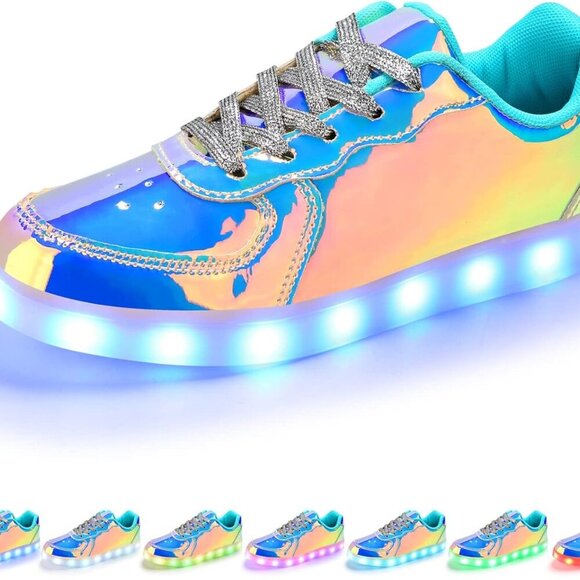 LED Shoes Men Women High Top Rechargeable Glow in Dark Footwear for Parties - Picture 2 of 7
